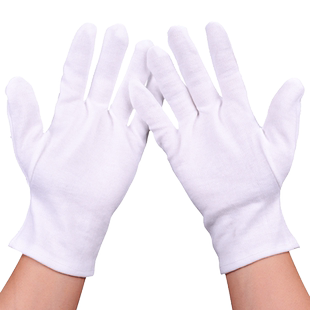 白手套礼仪文玩盘珠布作业劳保加厚耐磨工作盘串开车纯棉手套薄款