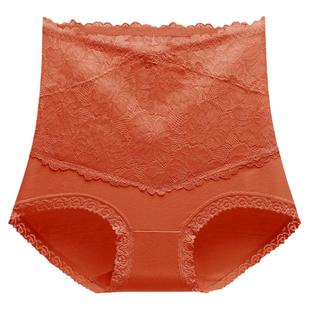 蕾丝高腰收腹内裤女纯棉100%全棉裆抗菌女士大码提臀收小肚子短裤