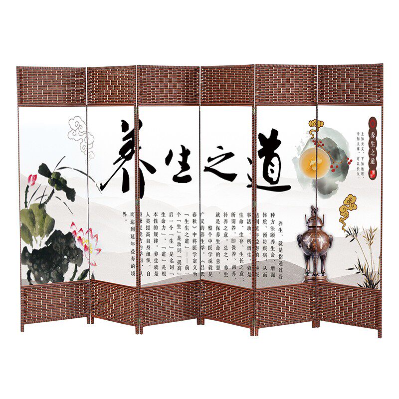 养生馆屏风隔断折叠移动简约现代
