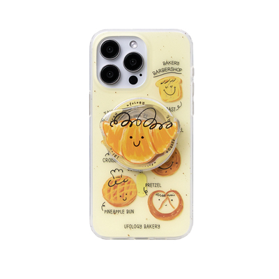 Ufology原创磁吸适用iPhone15promax手机壳14pro苹果13面包全包新款手绘高级支架双层imd全包支架可爱新款