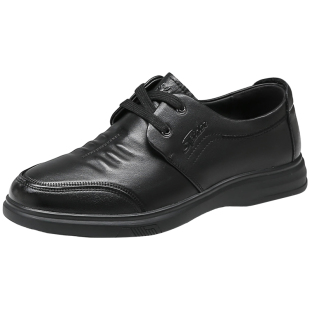 蜘蛛王皮鞋男款2025秋季真皮商务休闲鞋透气软底舒适中老年爸爸鞋