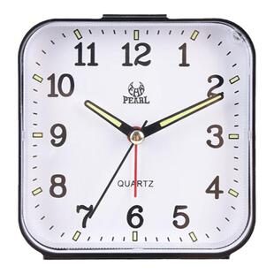 明珠星/PEARL夜光糖果色小闹钟时尚静音桌面大屏台钟