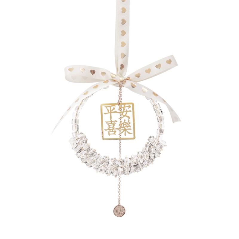 新款汽车水晶挂件高档精致饰品手工车载高级轻奢车内后视镜挂饰女