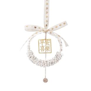 新款汽车水晶挂件高档精致饰品手工车载高级轻奢车内后视镜挂饰女