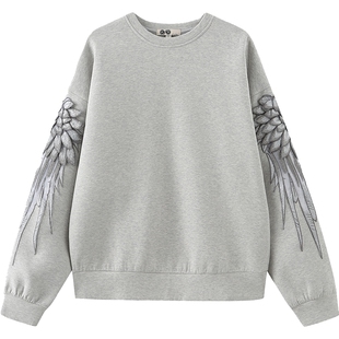 jicheng吉承设计师原创翅膀卫衣圆领男女上衣明星同款