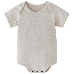 enhennbaby婴儿短袖包屁衣薄款2026夏季男宝哈衣爬爬服女宝连体衣
