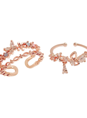 清新少女感美戒指花仙子百搭开口可调节食指指环仙女戒指颜颜子