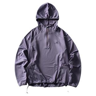 春秋新品男女同款速干连帽半拉链卫衣中性风户外运动长袖轻量上衣