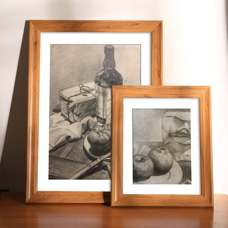 美式复古相框挂墙装裱大尺寸8k开4k木质素描画框12寸16框架a3a4纸