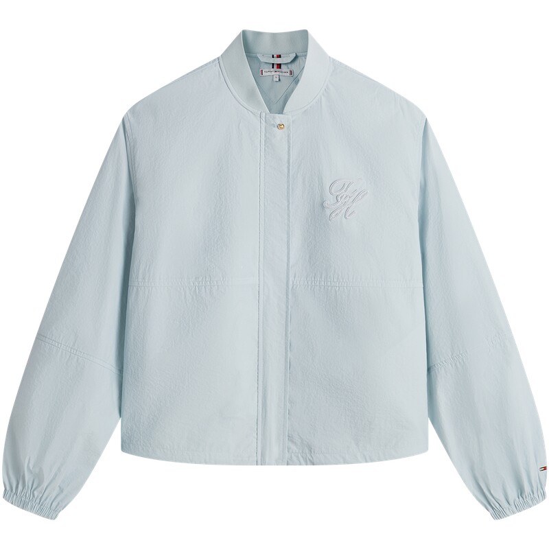 Tommy女装花体字母宽松棒球夹克