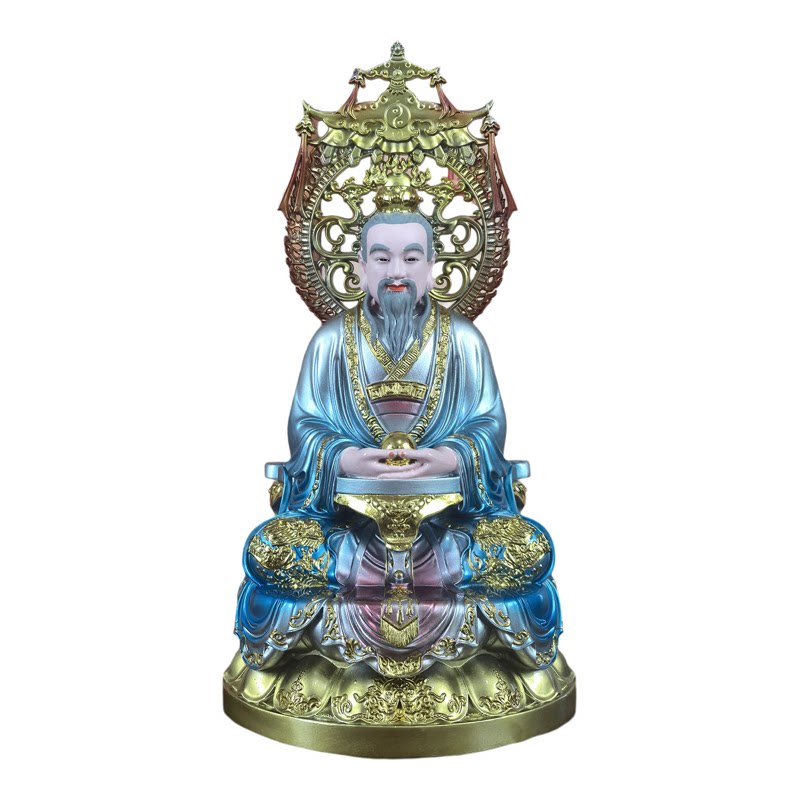 三清道祖神像新款铜彩三清祖师神像树脂原始道德天尊灵宝天尊