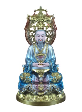 三清道祖神像新款铜彩三清祖师神像树脂原始道德天尊灵宝天尊
