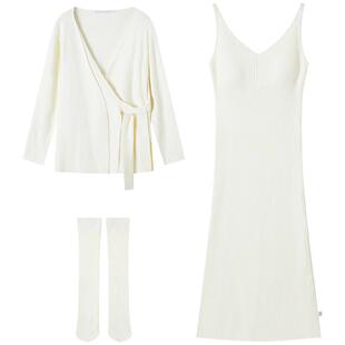 从轻秋冬家居服原创糯糯长裙三件套抗静电自带杯垫红色睡衣睡裙女