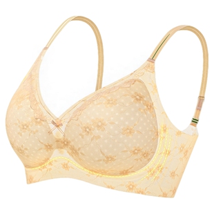 都市丽人花瓣蕾丝少女内衣甜美小胸聚拢无痕无钢圈收副乳文胸罩