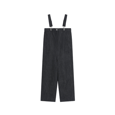 复古流浪单宁宽松背带裤