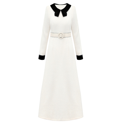 小香风新款加绒加厚针织连衣裙