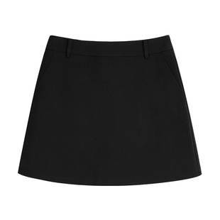 pusumede 灰色西装半身裙女2025秋季新款韩版高腰显瘦a字包臀短裙