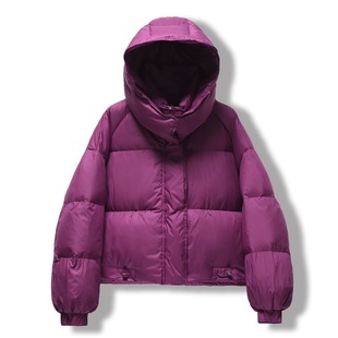 短款羽绒服女冬季2025新款时尚泡芙小个子设计感面包服白鸭绒外套