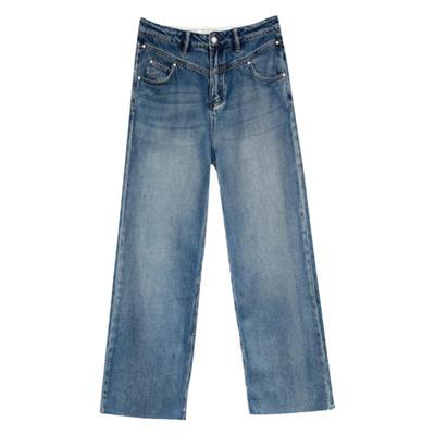 GOLDENBARRY|金和百瑞 501119雅痞复古百搭显瘦阔腿牛仔裤