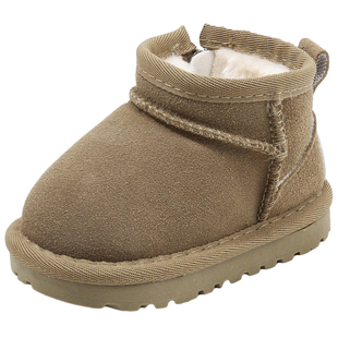 DR.DORA朵拉博士儿童雪地靴男童加绒棉鞋美拉德风冬季宝宝短靴女