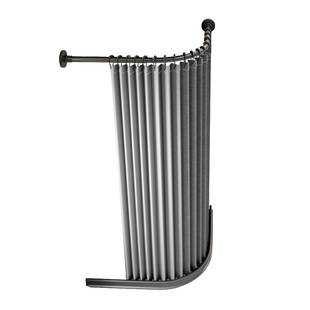 弧形折叠浴帘浴室干湿分离防水布免打孔转角隔断帘隐形折叠帘套装