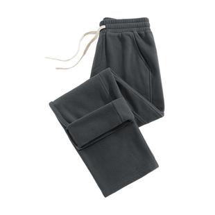 GV真维斯摇粒绒裤子男款秋冬加绒休闲裤男加厚直筒长裤男士卫裤C