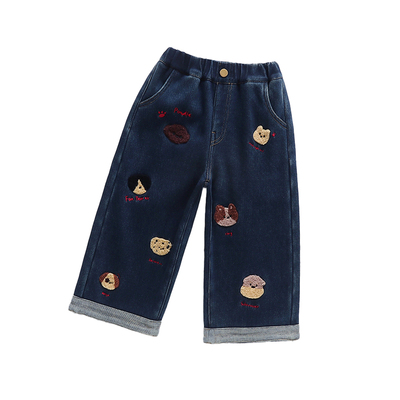 女童牛仔裤加绒秋冬2025韩版