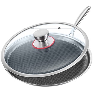 316不锈钢千层皮专用锅平底不粘锅家用班戟牛排煎锅蛋糕皮烙饼锅