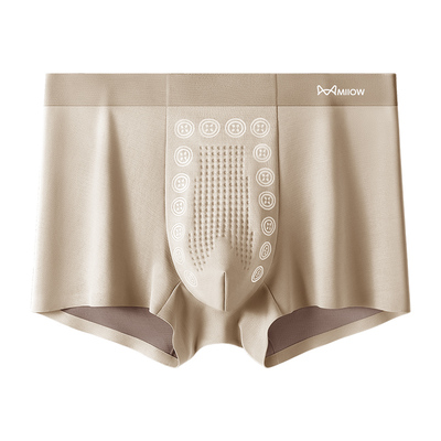 猫人男士蚕丝抗菌防阴囊平四角裤