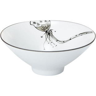 君器手绘莲蓬斗笠杯陶瓷功夫茶杯中式家用主人杯单杯亚光品茗杯子