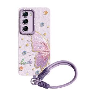 蝴蝶适用opporeno12手机壳reno12pro保护套reno13新款reno13pro带挂绳pro系列11高级感10硅胶9全包8防摔女的+