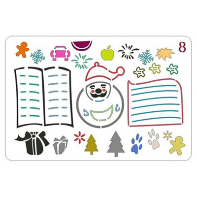 成长手册镂空画画模板