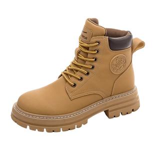 回力官方旗舰店马丁靴女秋冬2025英伦风短靴厚底户外工装大黄靴男