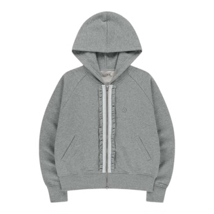 【现货】GROVE EDGE韩国直井怜同款褶皱花边拼接拉链连帽卫衣外套