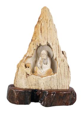 达摩雕刻中式风玄关装饰摆件