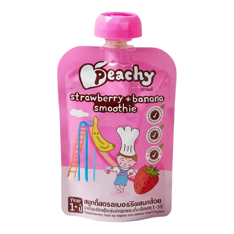 PEACHY 唧唧装士多啤梨香蕉果蓉果昔100克香港进口婴儿宝宝辅食版