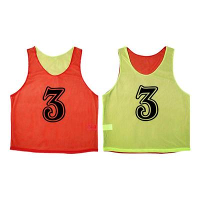 双层双色足球训练背心飞盘分队服