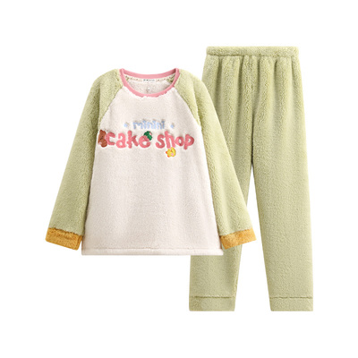 芬腾可爱布朗熊珊瑚绒睡衣