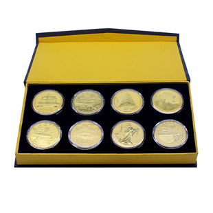 秦始皇兵马俑纪念币景点建筑钟楼大雁塔文创小礼品西安旅游纪念品