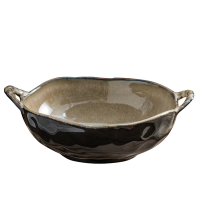 日式双耳碗陶瓷高颜值不规则