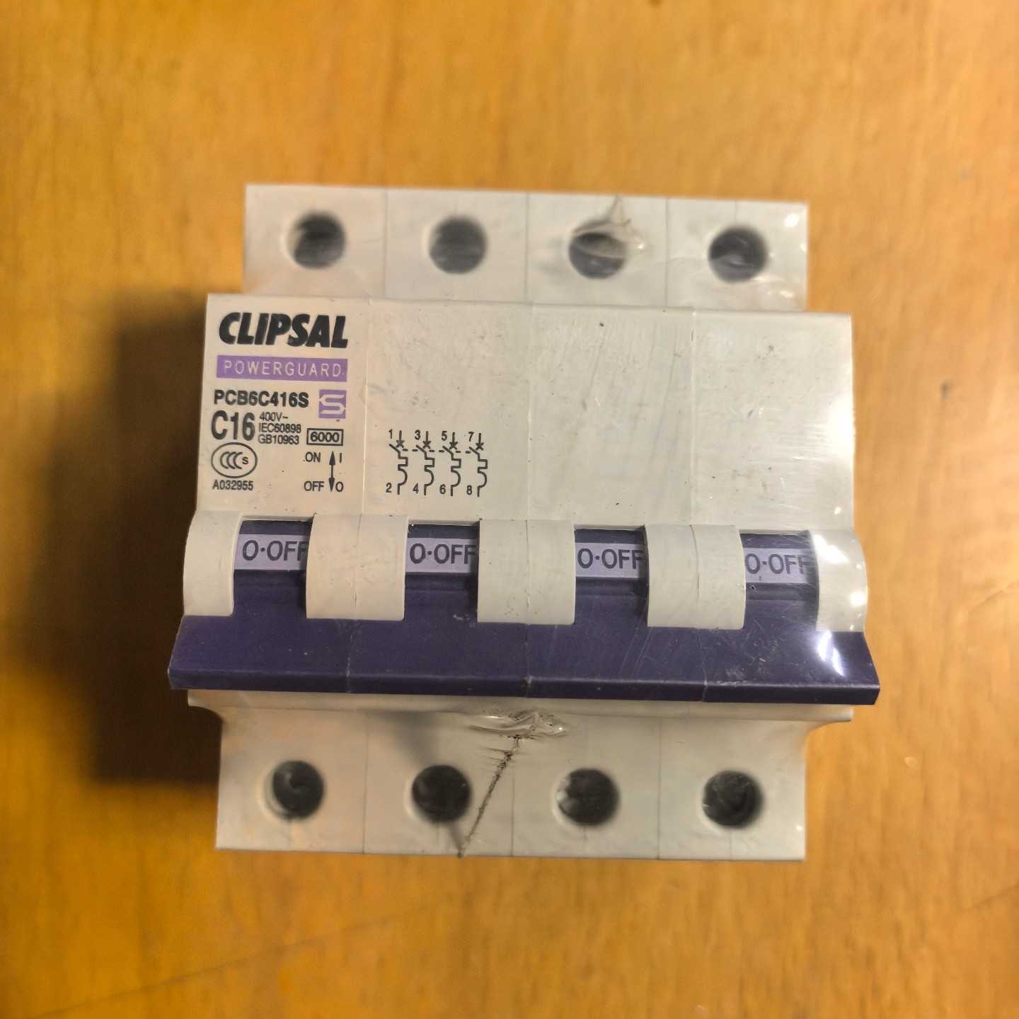 〔议价-可维修〕澳洲奇胜牌 CLIPSAL 空气开关 4P四极 16A 原 全