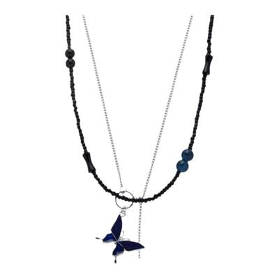 kansaiI双层串珠蝴蝶项链拍3付2