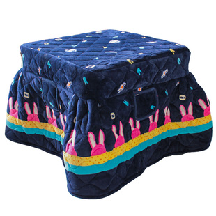 冬季烤火被家用加厚桌子罩套正方形桌罩桌布电暖炉双面茶几烤火罩