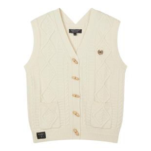 TeenieWeenie小熊奥莱立体感毛衣马甲绵羊毛混纺针织开衫女