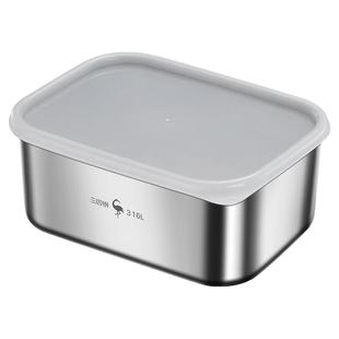三四钢冰箱收纳盒316L不锈钢保鲜盒食品级速冻专用肉类冷冻分装盒