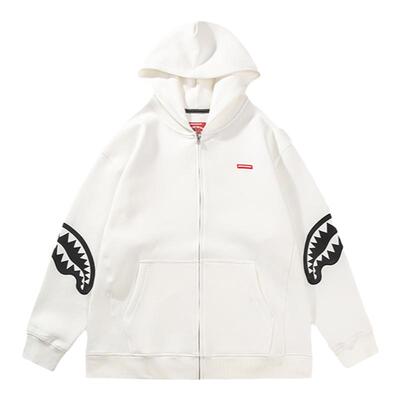 SG鲨鱼嘴印花开衫卫衣外套