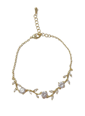 轻奢小众锆石树叶手链