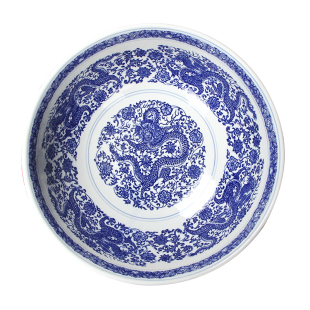 景德镇陶瓷盆和面盆家用青花瓷揉面盆发面盆活面带盖酸菜鱼大盆碗