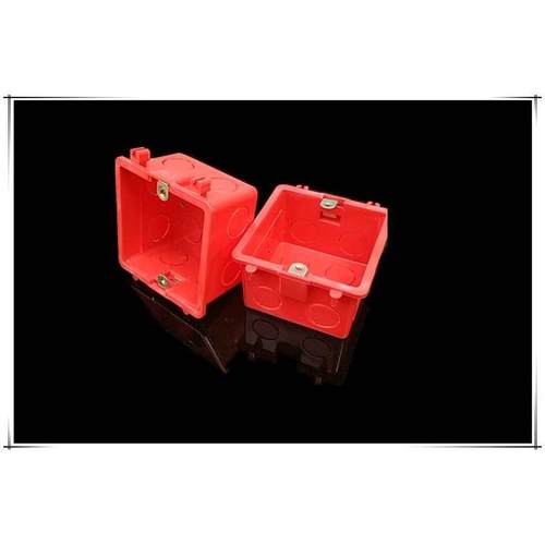 86型暗装底盒开关面板接线盒二联三联拼装通用PVC阻燃红色底盒