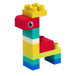 新国产优选厚硅软胶积木大块益智拼装拖火车玩具家长低龄品牌兼容